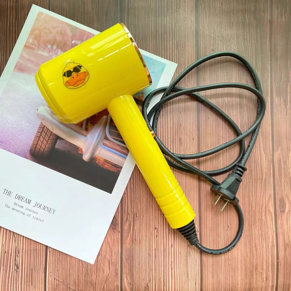 Máy sấy tóc mini du lịch hình con vịt vàng siêu dễ thương kèm đầu sấy