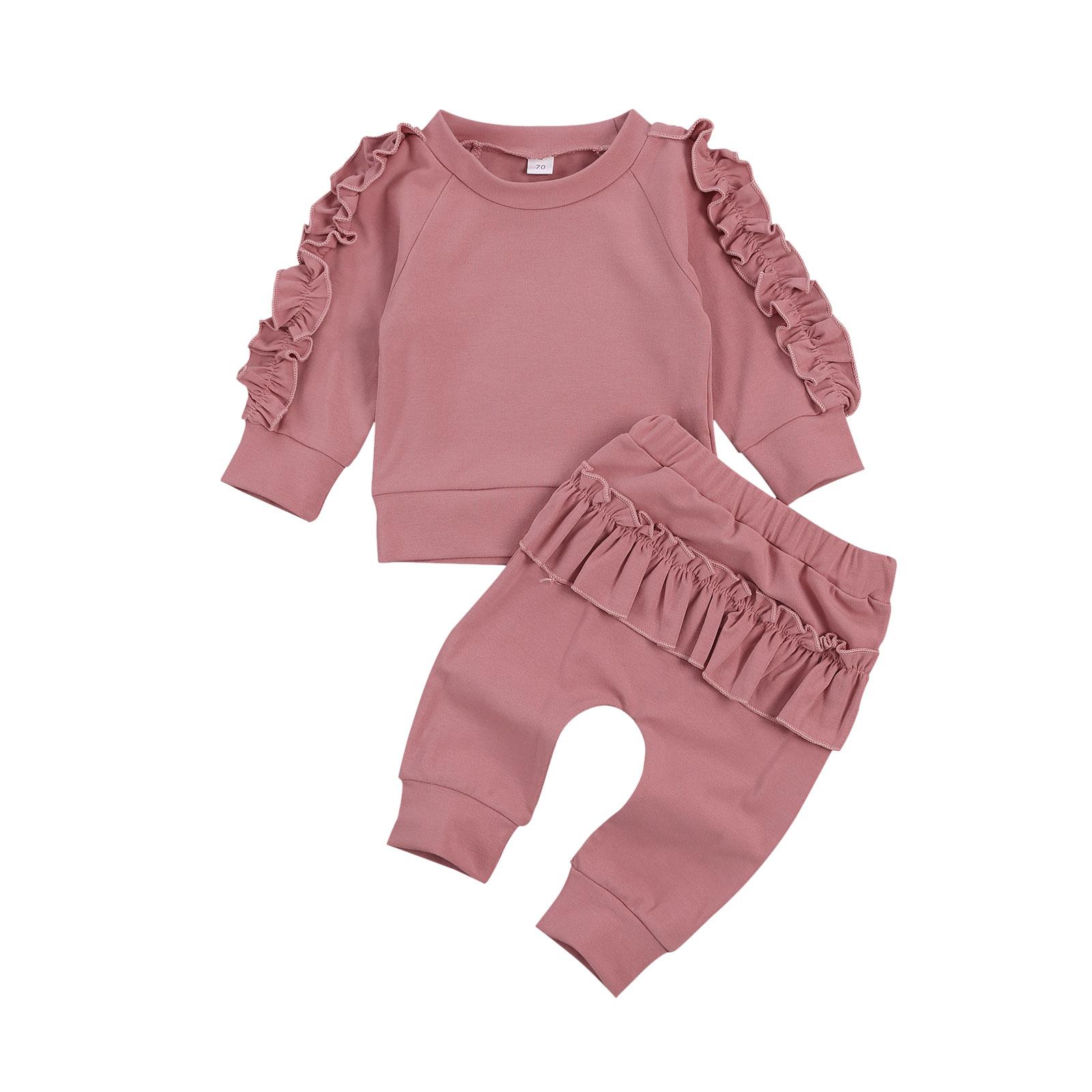 Ma & Bé 0-24M Thu Mùa Xuân Cho Bé Sơ Sinh Bé Gái Quần Áo Bộ Xù Áo Dáng Áo Quần Trẻ Sơ Sinh bé Gái Quần Áo Bộ Trang Phục