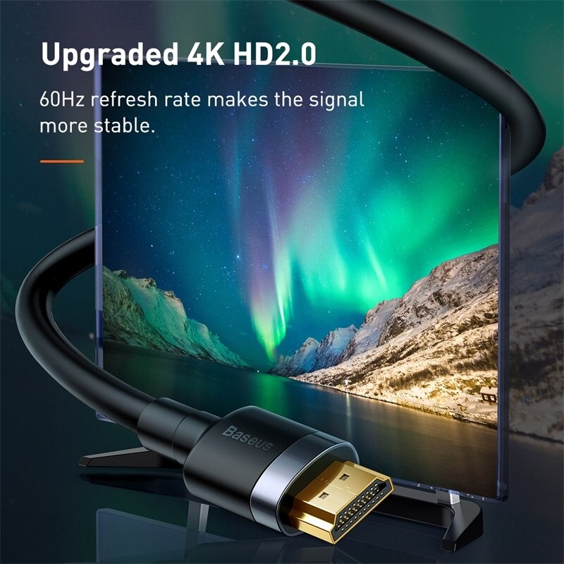 Cáp HDMI 4K 60Hz 18Gbps Dây Cao Su Siêu Bền Cafule Hỗ Trợ Lên Đến 32 Kênh Âm Thanh - Hàng Chính Hãng Baseus