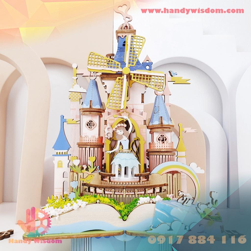 Mô hình hộp nhạc gỗ - Lâu đài cổ tích - Robotime Magic Castle AM59