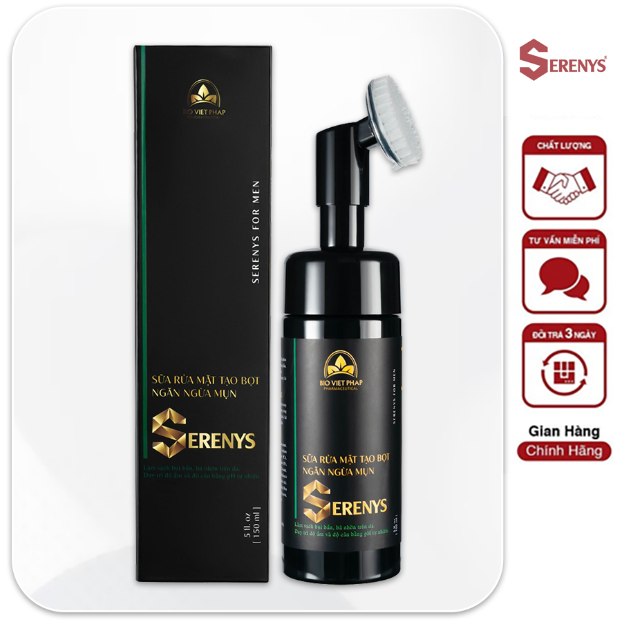 [Chính Hãng] Sữa rửa mặt tạo bọt dưỡng ẩm ngăn ngừa viêm mụn Serenys 150ml