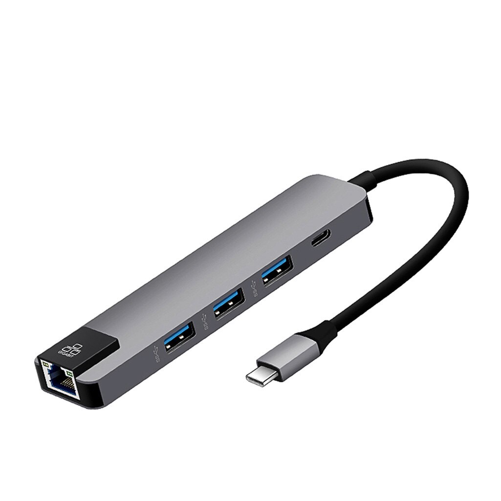 Hub USB Type C 5 in 3 x USB 3.0 / USB Type C / RJ45 - Màu Ngẫu Nhiên (F2)