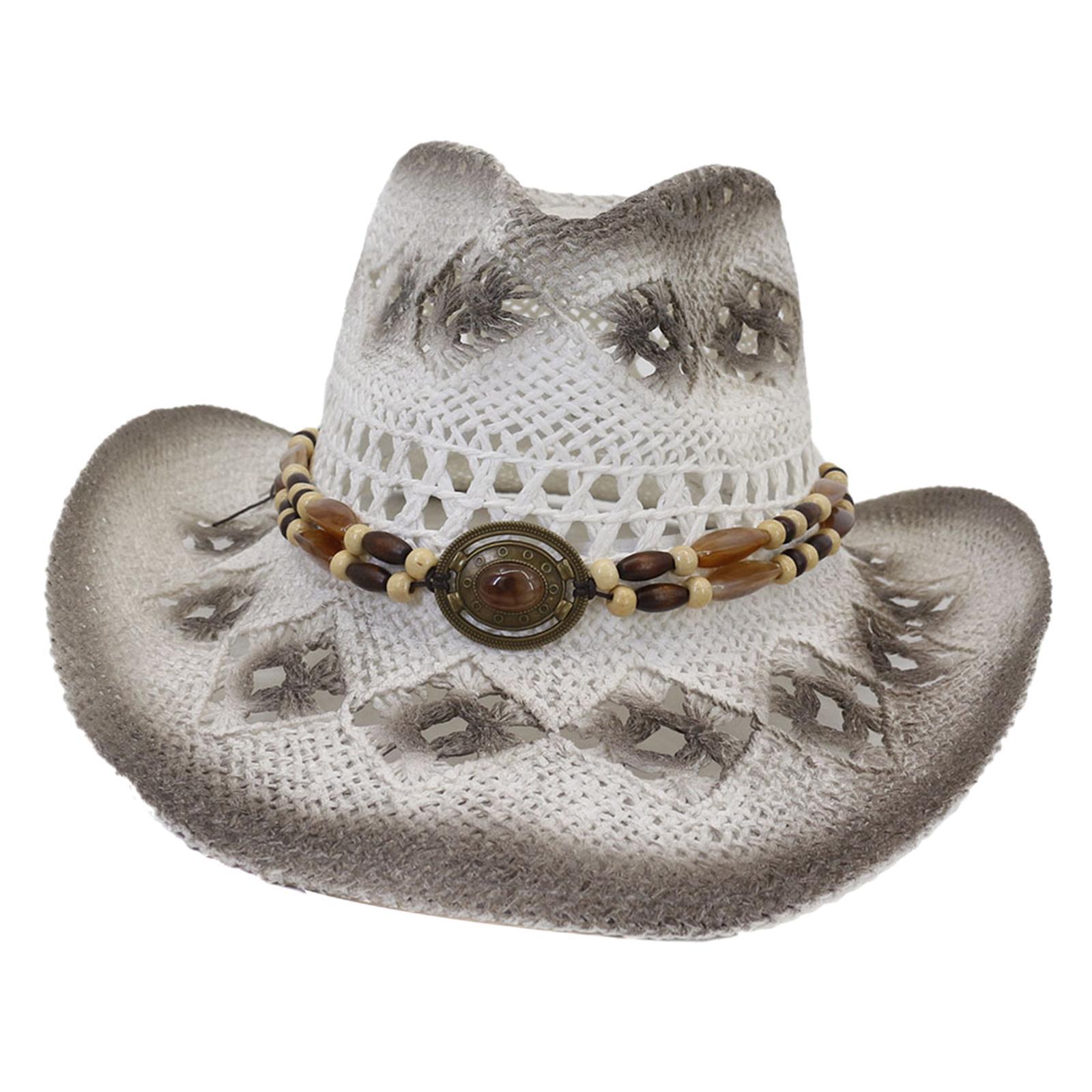 Straw Cowboy Sun Hat Summer Beach Hat for Hiking, Camping, Beach
