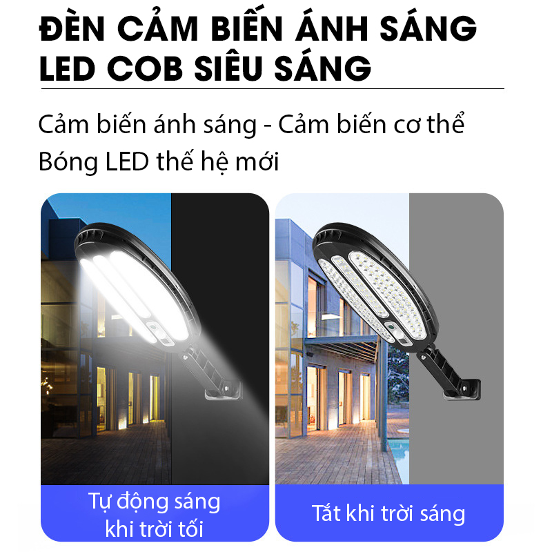 Đèn năng lượng mặt trời, đèn cảm biến bóng to LED COB siêu sáng- K1387