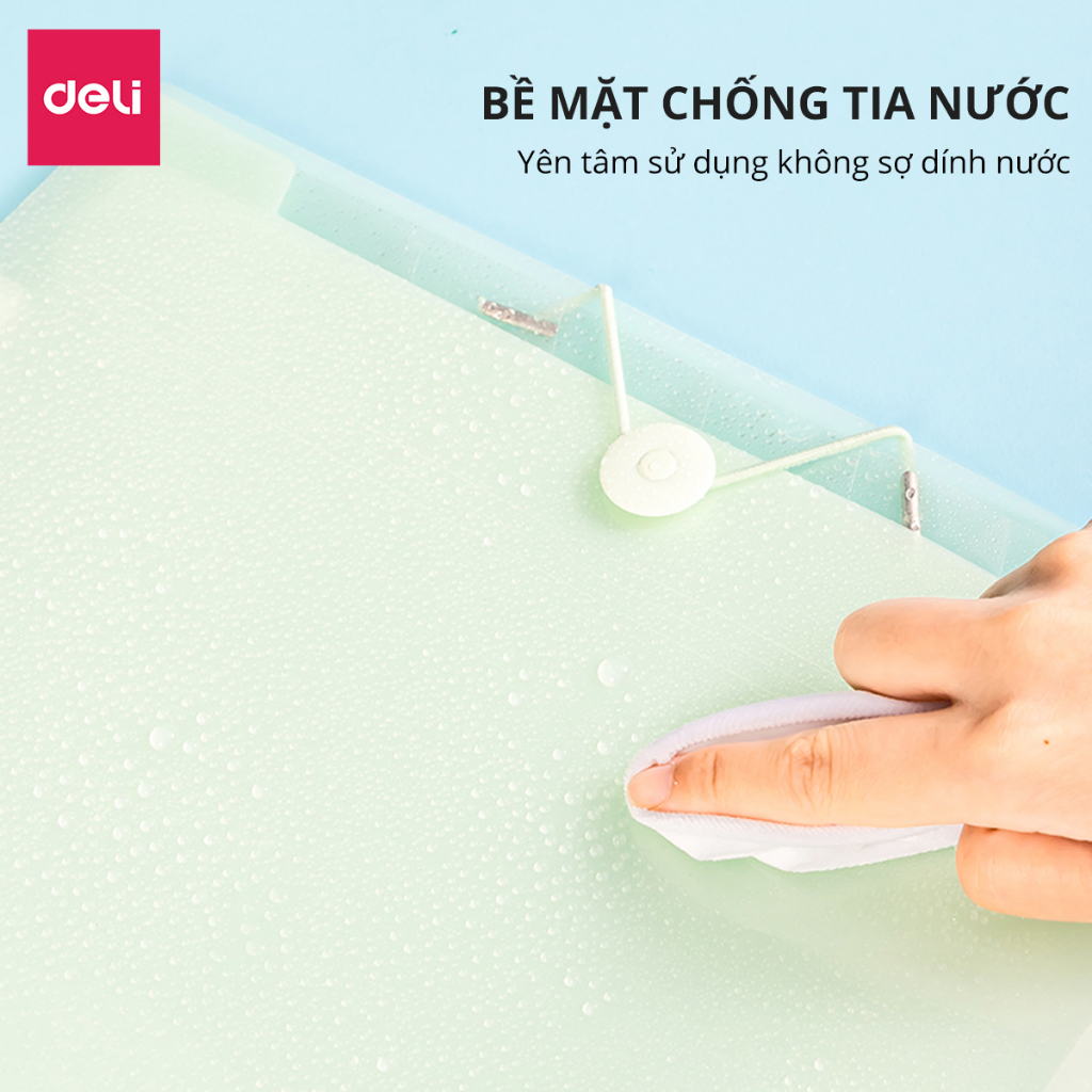 Cặp Túi Đựng Tài Liệu A4 Deli File Đựng Tài Liệu Hồ Sơ 8 Ngăn Túi Hồ Sơ Văn Phòng File Lưu Trữ Đa Năng Nhiều Màu Pastel