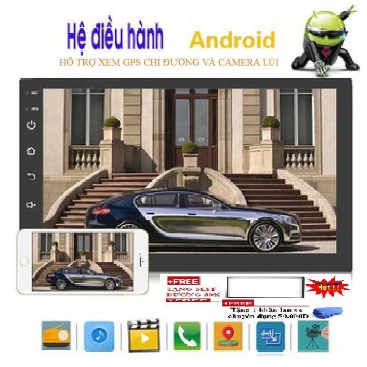 Màn hình cảm ứng ô tô- Màn hình android Wifi,GPS đa chức năng, sử dụng Tiếng Việt TẶNG MẶT DƯỠNG VÀ KHĂN LAU CAO CẤP