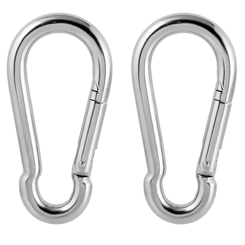 2pcs 4cm Climbing 304 Stainless Steel Carabiner Clip Quick Hook Keyring