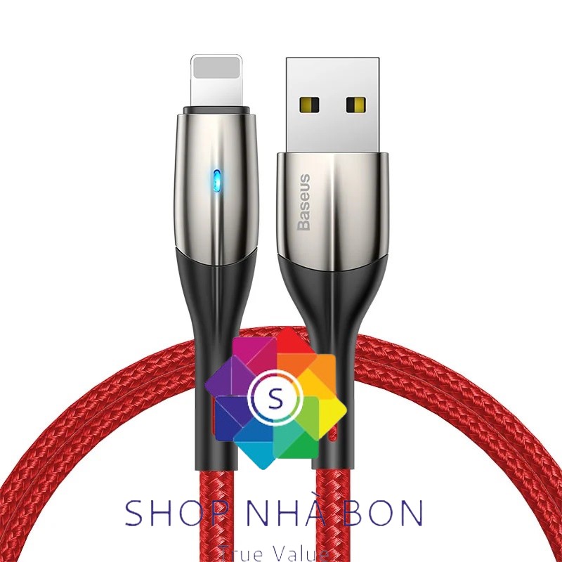 Cáp Sạc nhanh Baseus B01 có đèn LED Cho Iphone / Ipad - Hàng chính Hãng