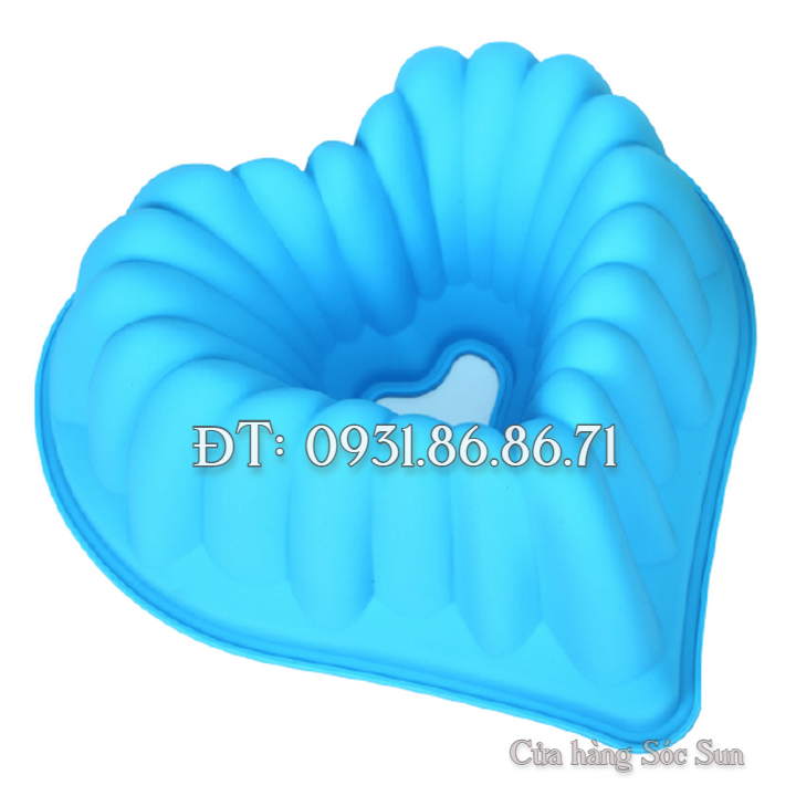 Khuôn silicon hình tim gợn sóng có lõi loại 30 cm - Mã số 1189