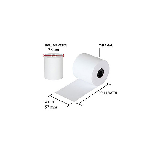 10 cuộn giấy nhiệt in bill, in hóa đơn (thermal paper) TNS khổ K57mm x 38mm dùng cho máy cà thẻ ngân hàng, máy in cầm tay, máy tính tiền POS