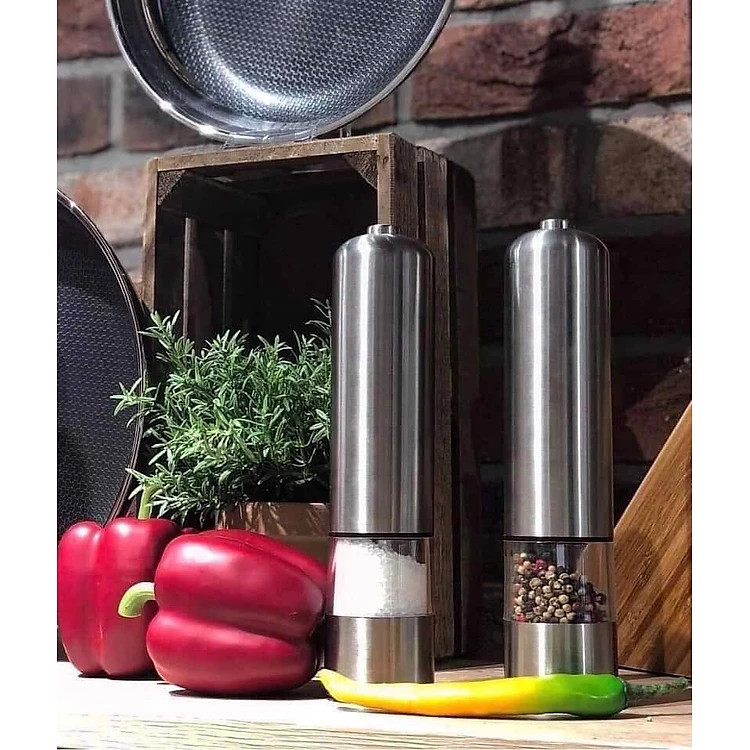 Máy xay tiêu inox cầm tay dùng pin - Hàng chính hãng