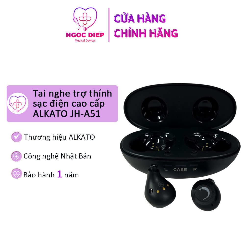 Tai nghe trợ thính sạc điện cao cấp ALKATO JH-A51 - Máy trợ thính cho người già, người bệnh - Hành chính hãng