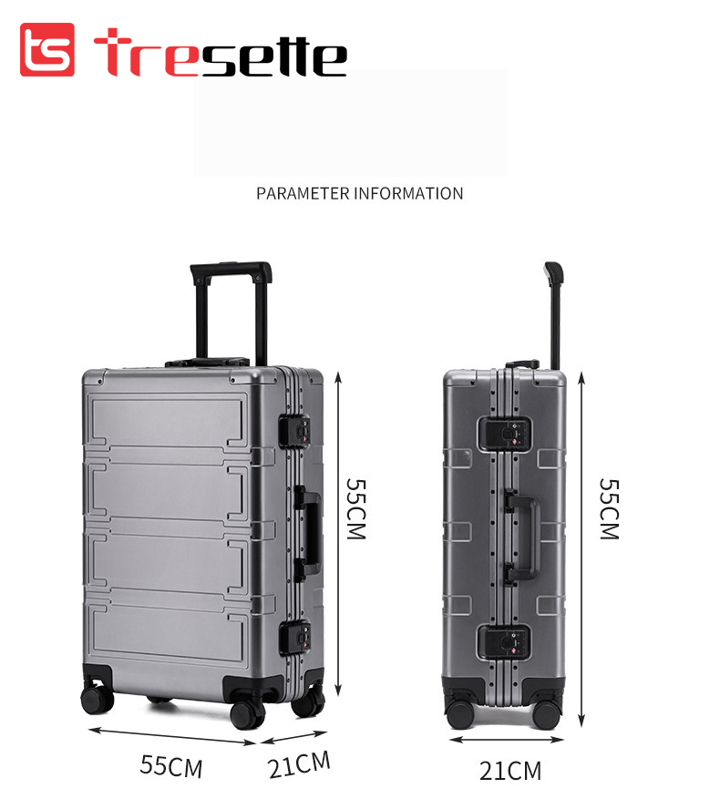 [SIZE 20 INCH] Vali kéo du lịch cao cấp chất liệu hợp kim nhôm nguyên khối nhập khẩu Hàn Quốc Tresette 2128