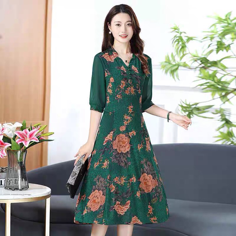 Đầm thun trung niên cao cấp
