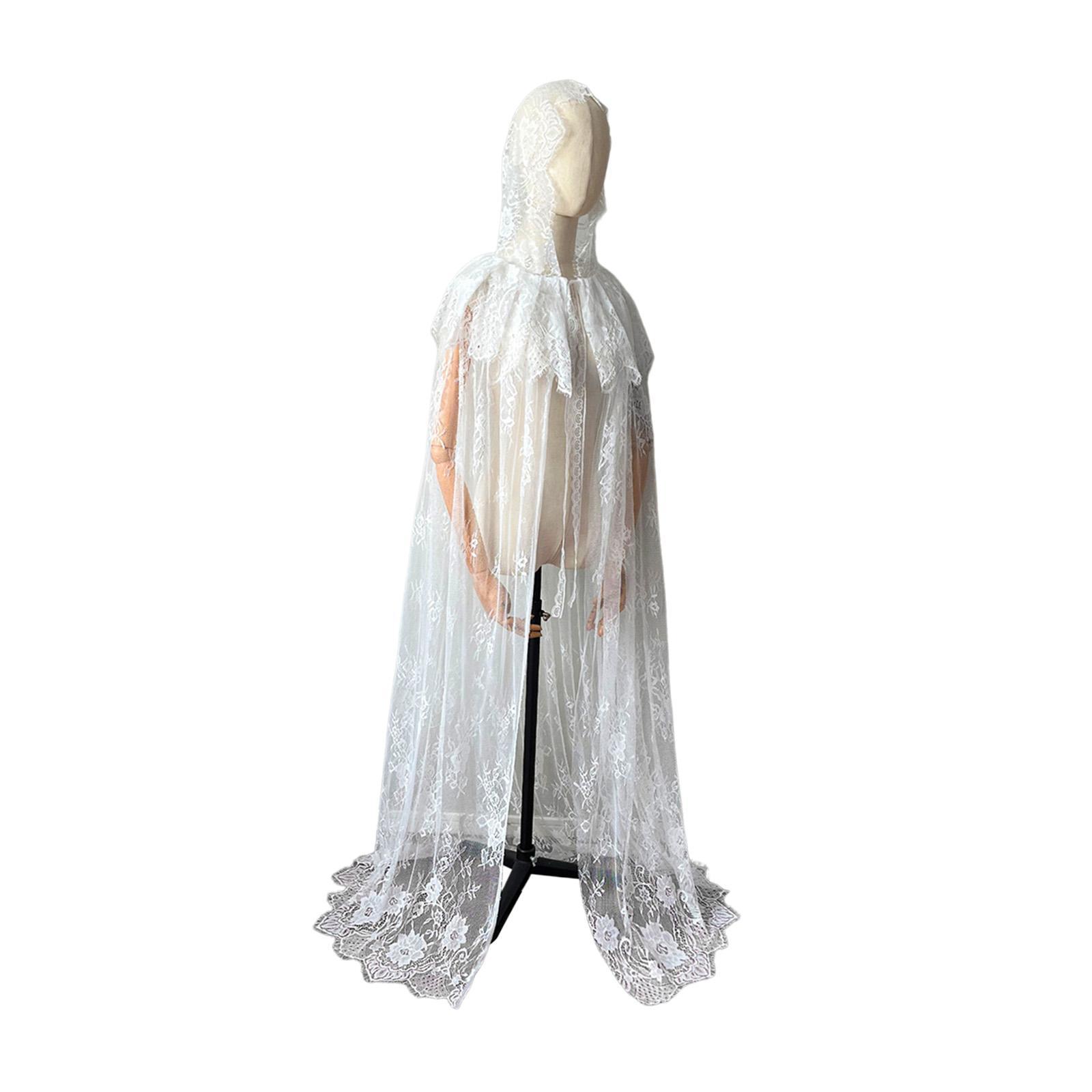 Long Hooded Cloak Cape Hooded Cape Open Front Floor Length Wedding Bridal Cloak for Women Halloween Costume for Medieval Costumes Masquerade