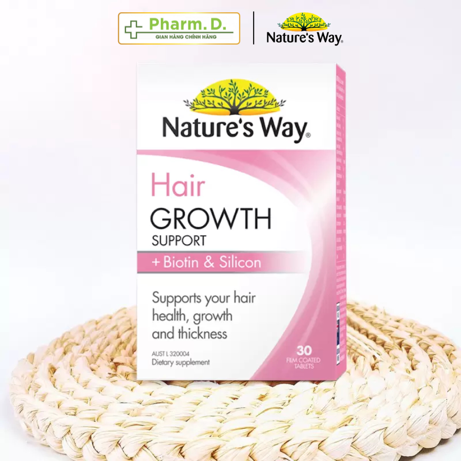 Viên Uống NATURE'S WAY Hair Growth Support Hỗ Trợ Mọc Tóc, Hồi Phục Hư Tổn Và Giúp Tóc Bóng Mượt