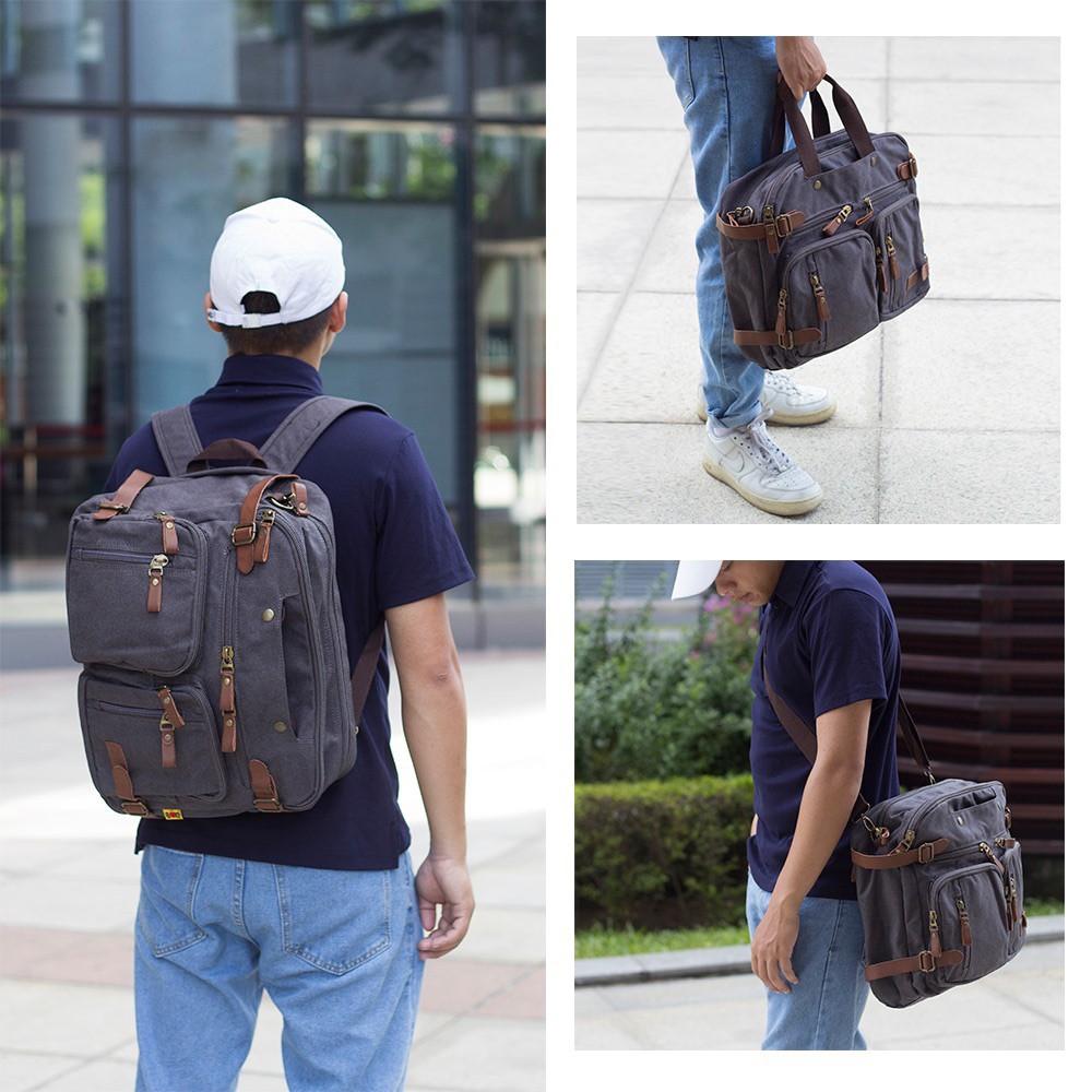 Balo đi học, công sở, balo laptop với thiết kế unisex cùng chất vải bố cao cấp dày dặn - BOM
