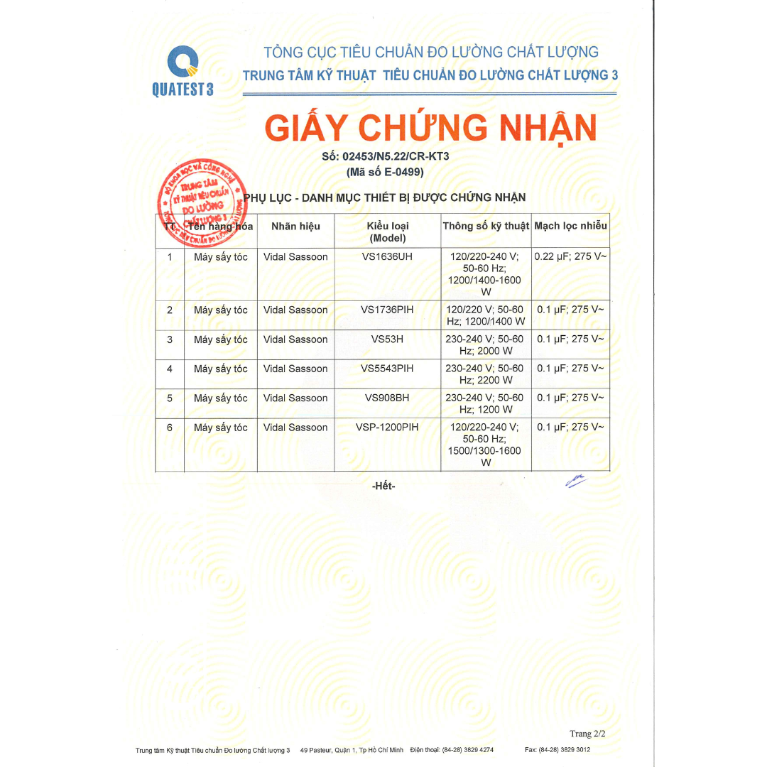 Máy sấy tóc du lịch gấp gọn VS Sassoon công nghệ Ionic 1400W màu hồng