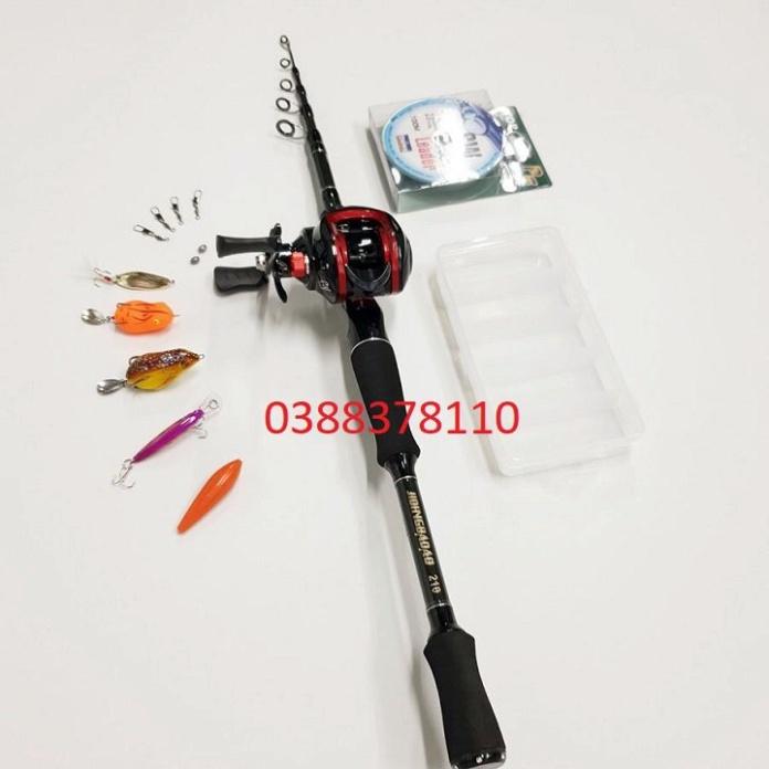 Sale to Combo Lure Ngang ,Bộ Cần Câu Lure Máy Ngang Rút Gọn 60cm Chất Liệu Carbon  - xả hàng tồn