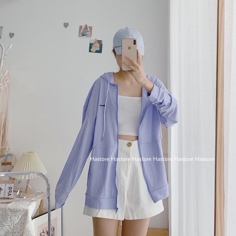 Áo khoác thun giấy mỏng thêu chữ Beans