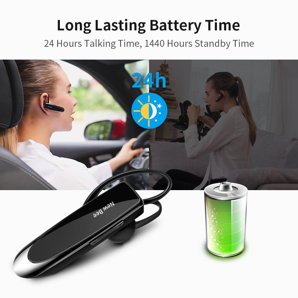 Auriculares Bluetooth New Bee Bluetooth V5.0 Tai Nghe Không Dây Tai Nghe 22H Với Cvc6.0 Mic Cho Lái Xe