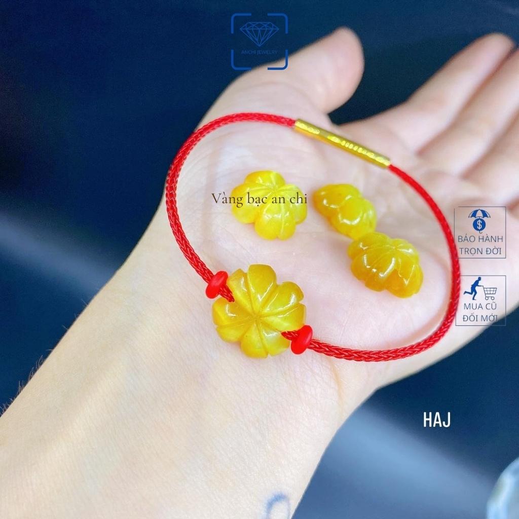 Vòng dây cáp đỏ cỏ bốn lá đá màu vàngvòng tay không thấm nước, Anchi jewelry