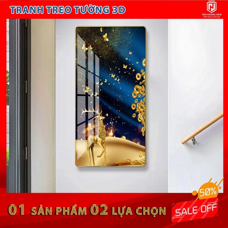 Đồng Hồ 3D Tranh Treo Tường THN Decor Trang Trí Bề Mặt Phủ Meca Gương Cao Cấp - Kích Thước 40x80