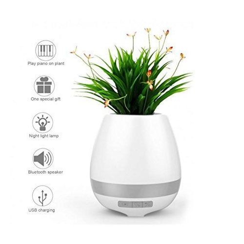 Loa Bluetooth Kiêm Chậu Cây Cảm Ứng Phát Nhạc K3 Có Đèn Led RGB Chuyển Màu Theo Nhạc