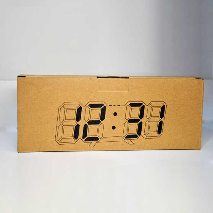 Đồng hồ đèn led để bàn có đo nhiệt độ - Đen ( TẶNG MÓC KHÓA GỖ)