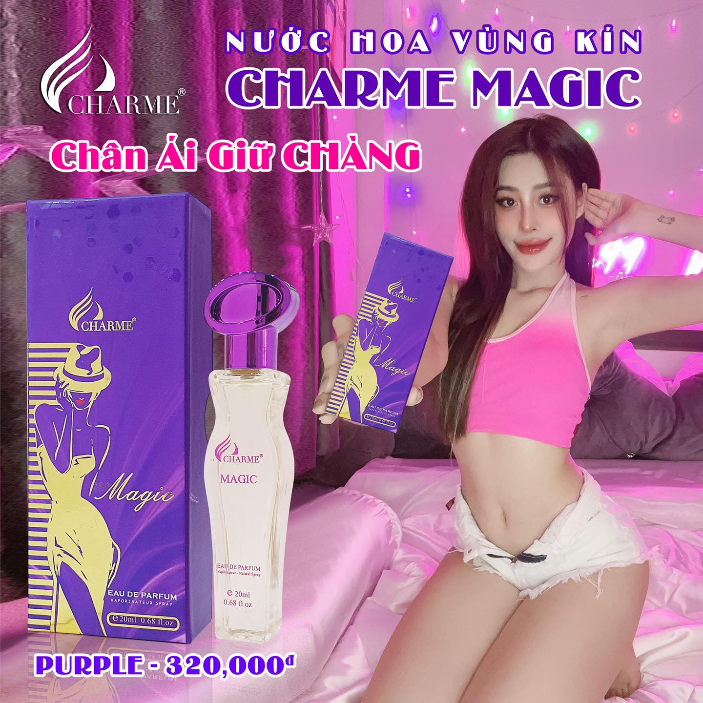 Nước Hoa Cô Bé Charme Magic Tím 20ml