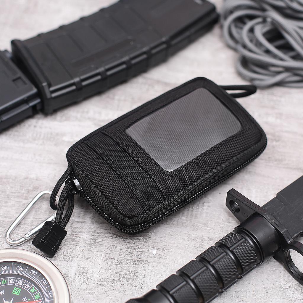Nylon Waterproof Sport  Bag Hiking Belt Zipper Pouch Wallet Black