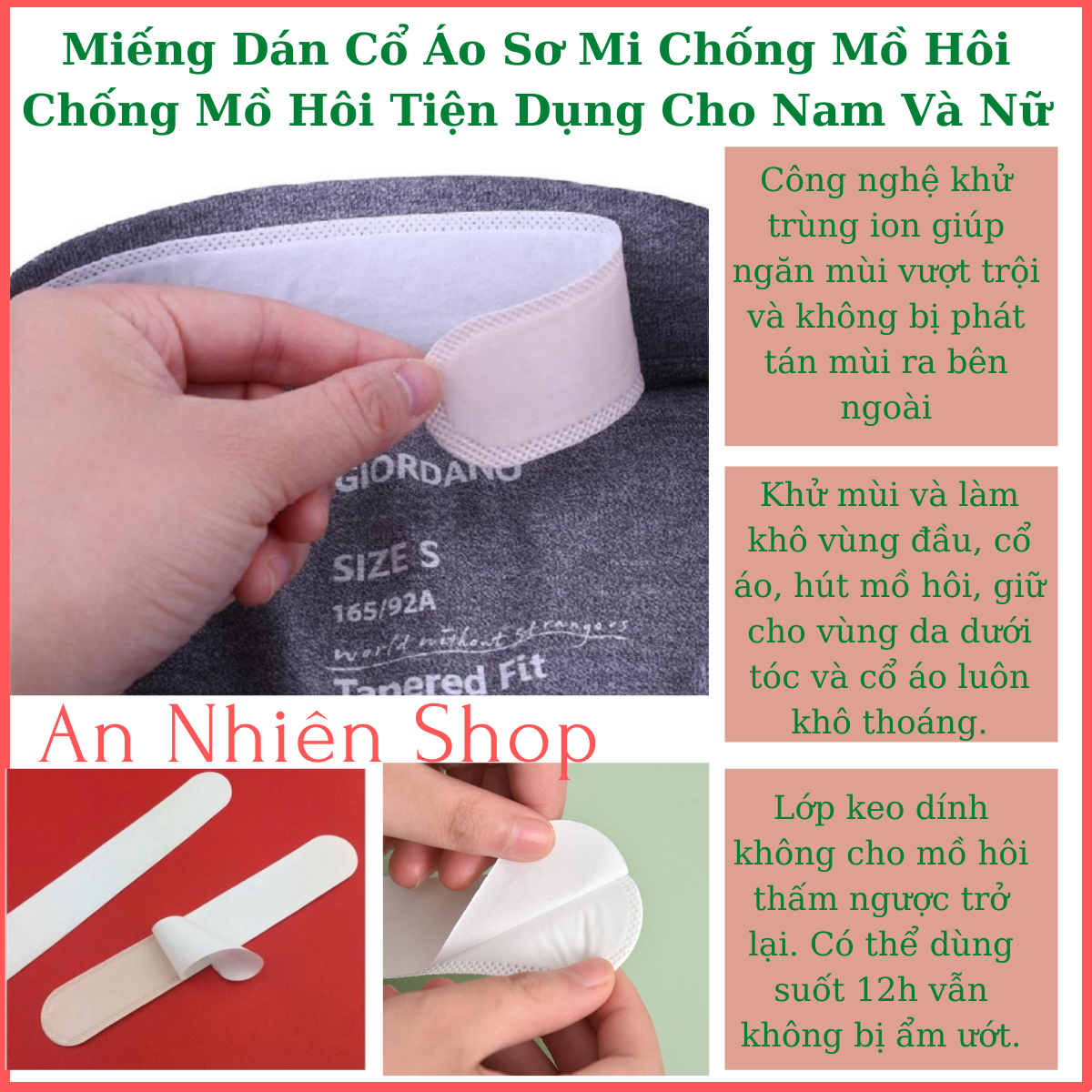 Combo 10 Miếng Dán Cổ Áo Sơ Mi Chống Mồ Hôi Chống Mồ Hôi Tiện Dụng Cho Nam Và Nữ