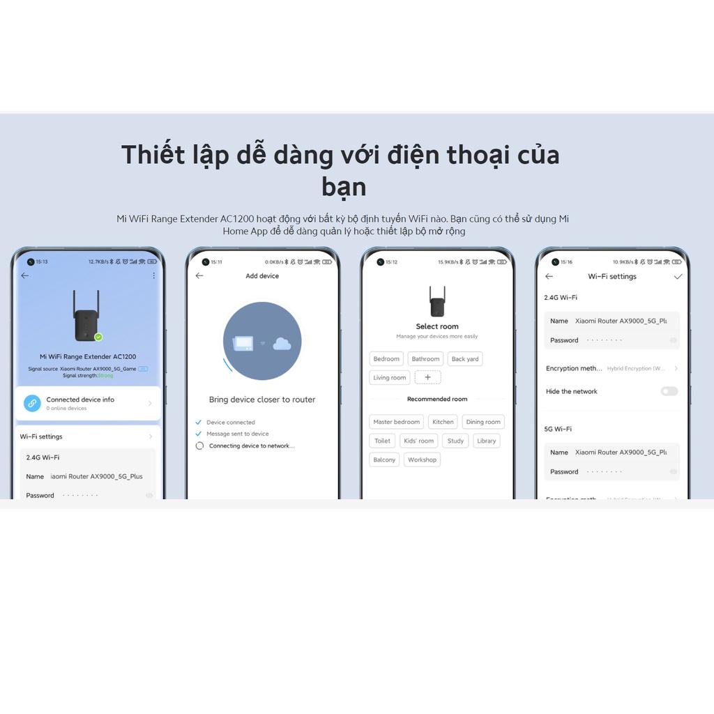 Kích sóng Wifi Xiaomi Mi WiFi Range Extender AC1200 EU, có cổng Lan DVB4270GL - Hàng chính hãng