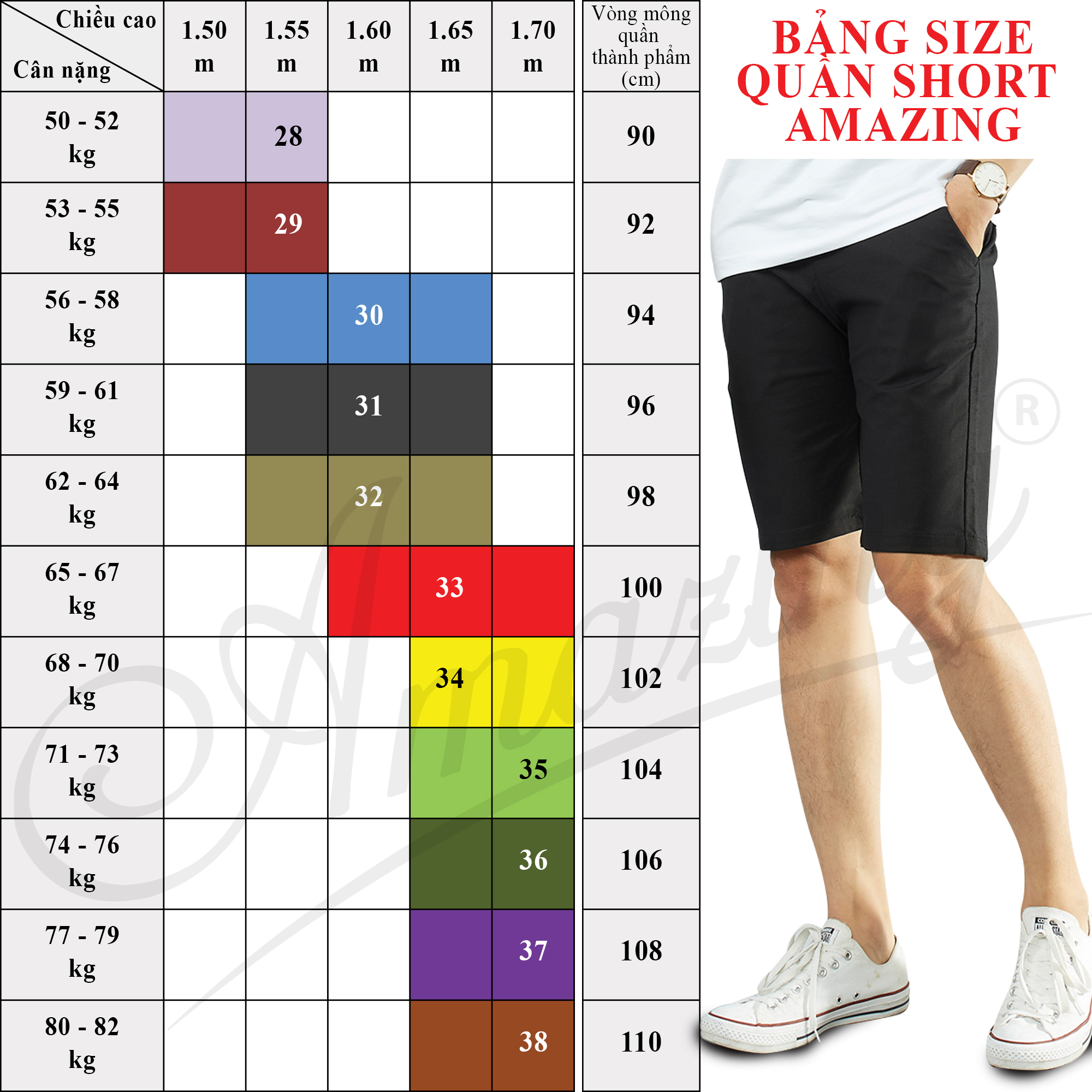 Big size, short caro nhí lưng thun unisex, quần sọt nam thương hiêu Amazing, phong cách thể thao