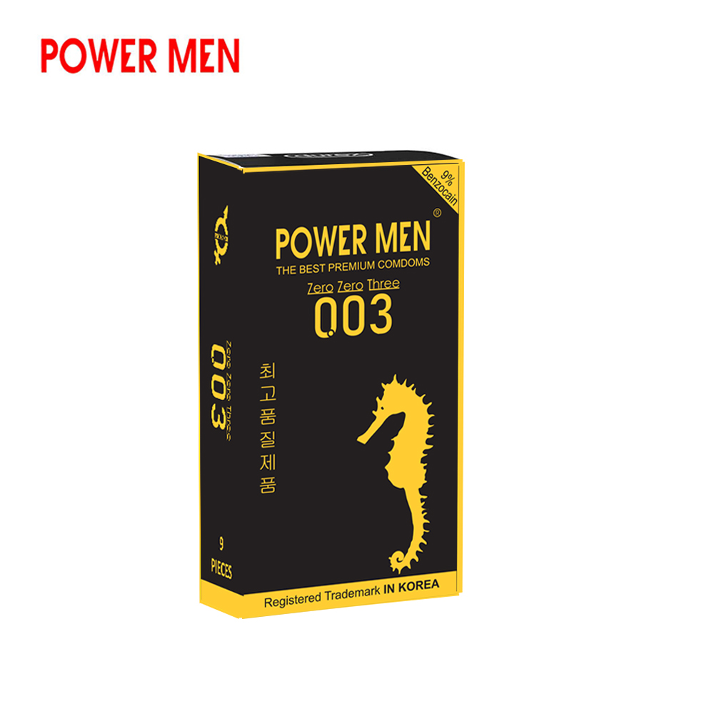 Bao cao su Powermen Siêu siêu mỏng 0.03 mm, chống xuất tinh sớm Hộp 9 BCS - che tên khi giao hàng
