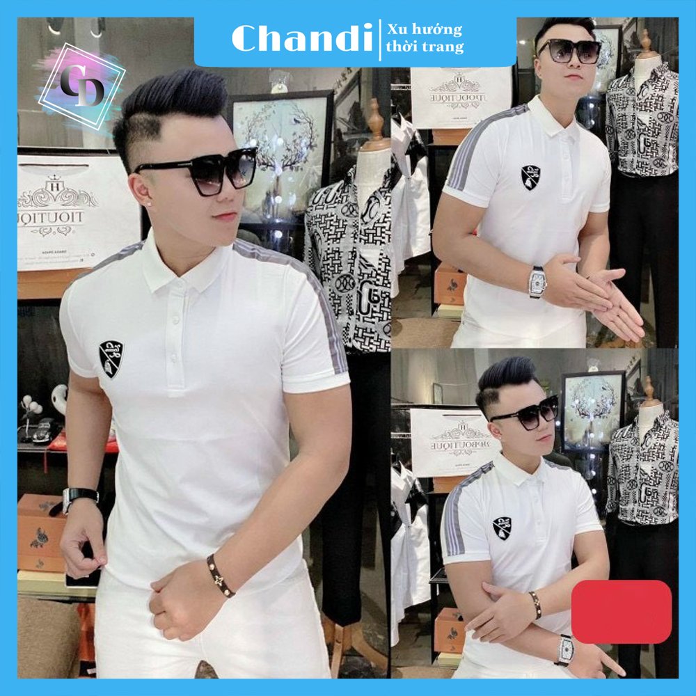 Áo Thun Nam Có Cổ Tay Ngắn CHANDI Trơn Thời Trang MA553