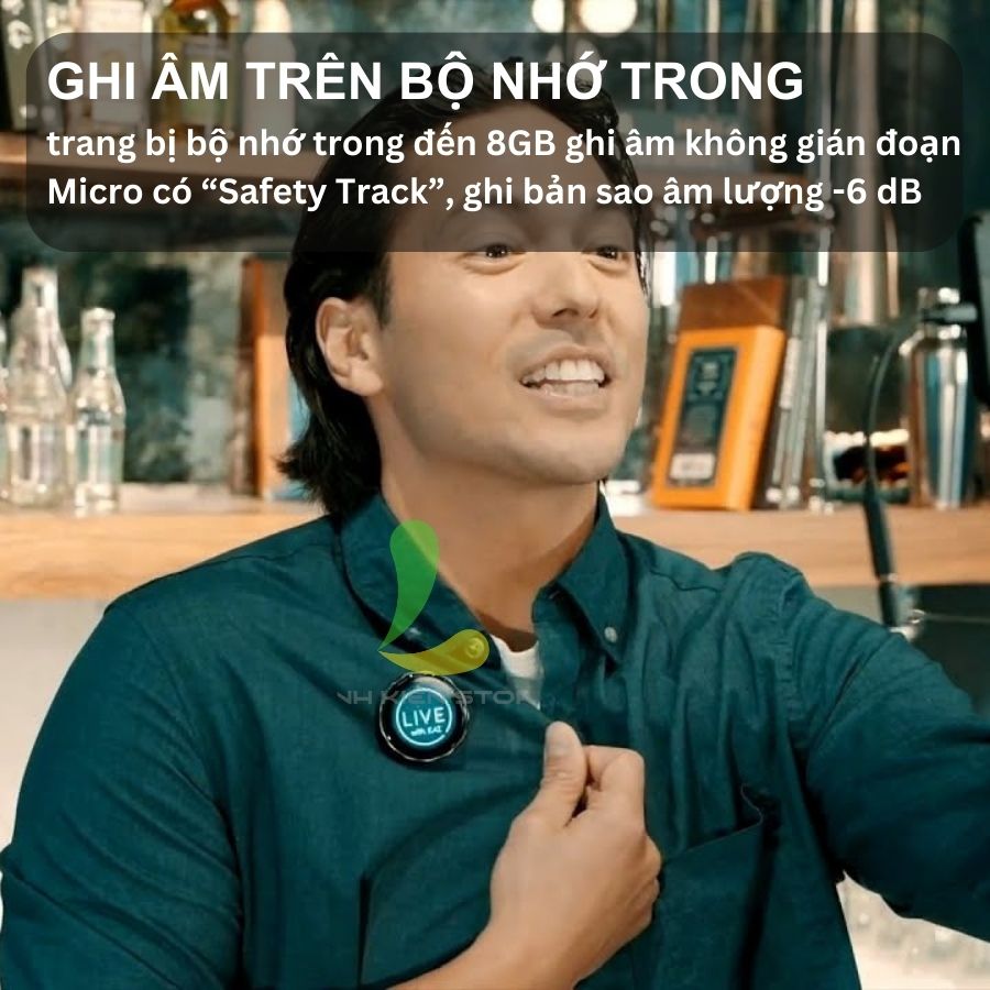 Micro thu âm không dây Saramonic BlinkMe B2 - Thiết bị ghi âm màn hình cảm ứng bộ nhớ 8G dành cho máy ảnh, điện thoại - Hàng chính hãng