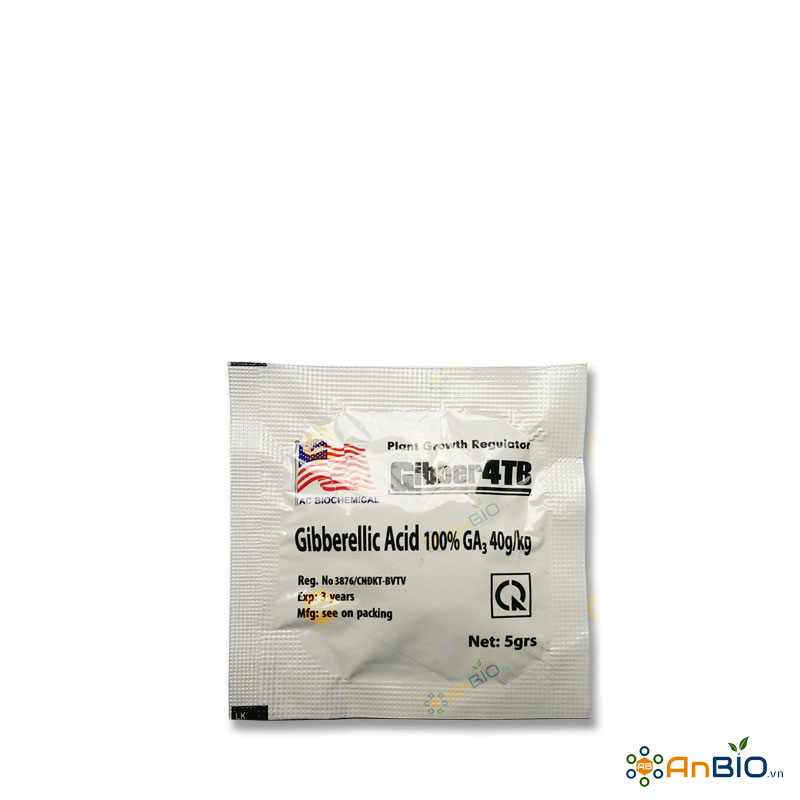 KÍCH THÍCH SINH TRƯỞNG Gibberrellic Acid 100% GA3 Gibber 4TB Gói 5g