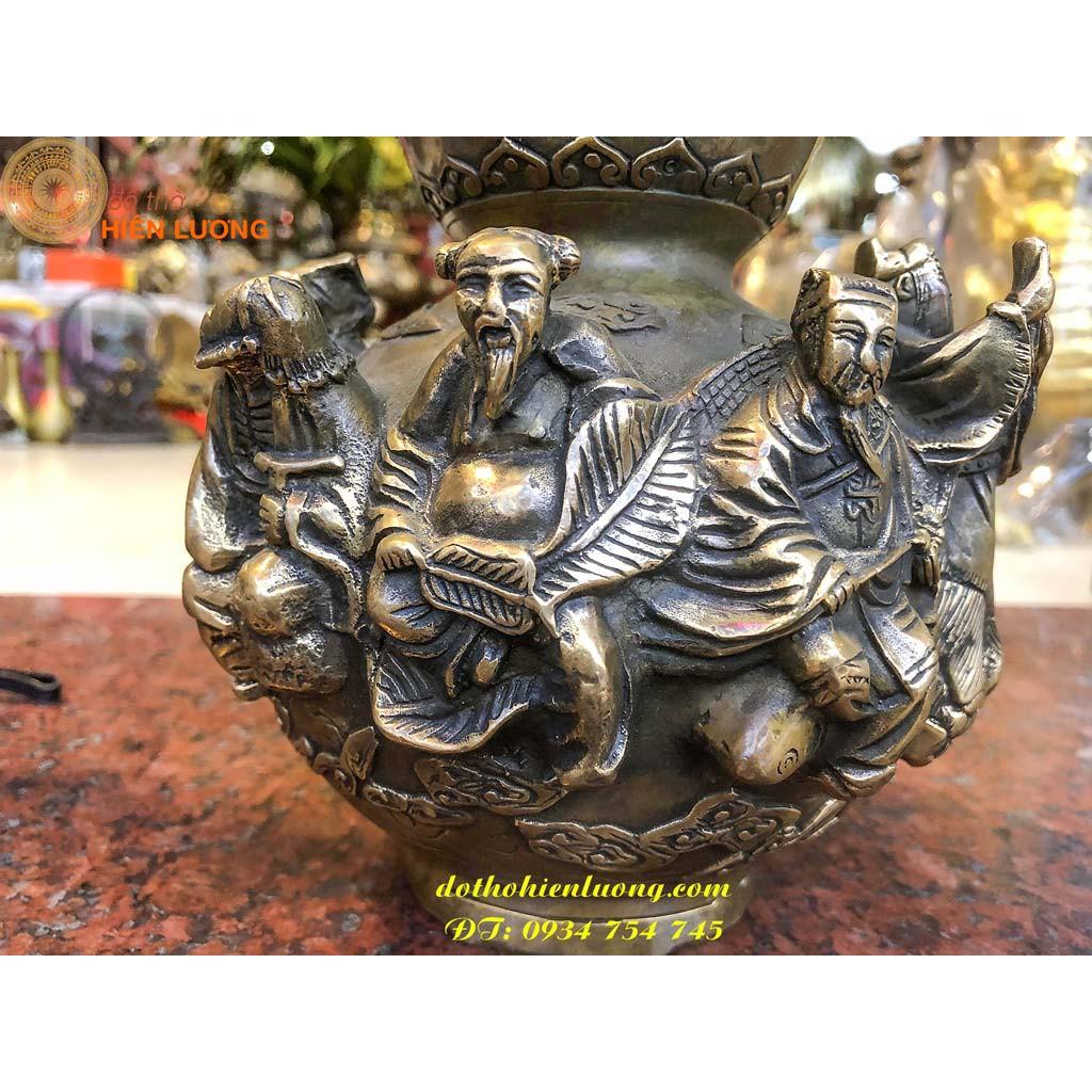 Quả Hồ Lô Bát Tiên Màu Nâu Bằng Đông Giả Cổ Chiều Cao 28cm