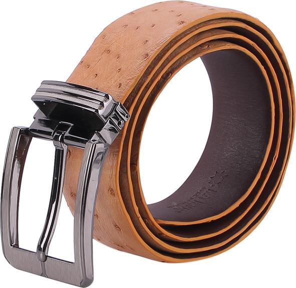 Thắt Lưng Nam Da Đà Điểu Bản Lớn Da Hột Đầu Kim Huy Hoàng HT4440 - Vàng Bò