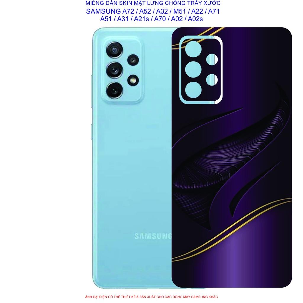 Miếng Dán Skin mặt lưng dành cho SAMSUNG A72 / A52 / A32 / A22 / M51 / A71 / A51 / A31 / A21s / A12 / A02 / A02s chống trầy xước