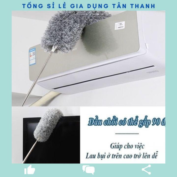 Chổi quét phất trần vệ sinh nhà lau bụi màng nhện uốn dẻo cán dài 2.8m điều chỉnh độ dài xoay360