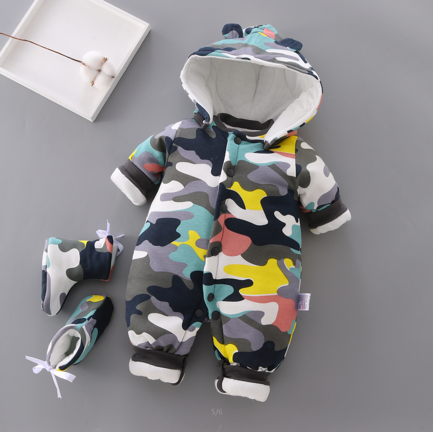 Cho Bé Mùa Đông Rompers Cotton Sơ Sinh Áo Liền Quần Dày Dặn Cho Bé Gái Bé Trai Ấm Jumpsuit Mùa Thu Trẻ Sơ Sinh Mặc Kid Leo Lên Quần Áo