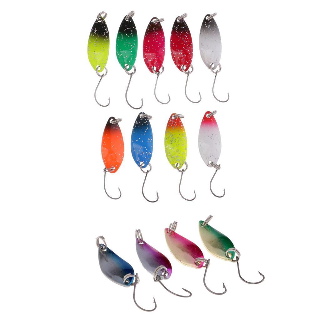 13 Pieces Spinner Spoon Fishing Lure Hard Metal Jig Head Wobblers Lure Popper Baits