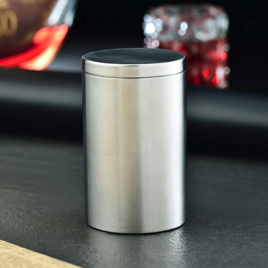 Storage Canister Tin Jar Tea Coffee Container Stainless Steel Cigarette Box