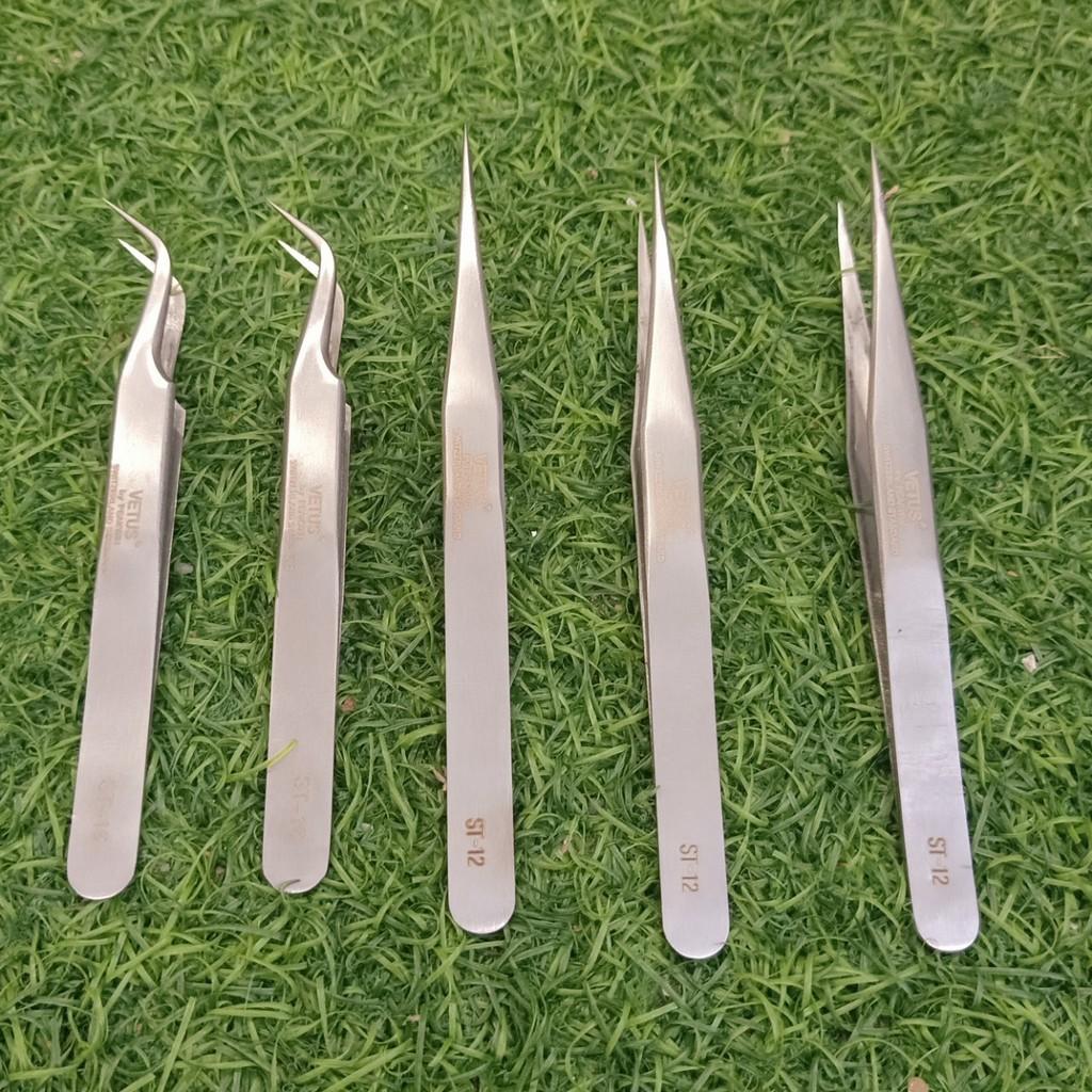 Set 5 Cây Nhíp Nhặt Lông Yến Vetus Siêu Nhọn Inox Toàn Phần, Nhíp Gắp Linh Kiện Điện Tử, Gắp Mi Chuyên Dụng