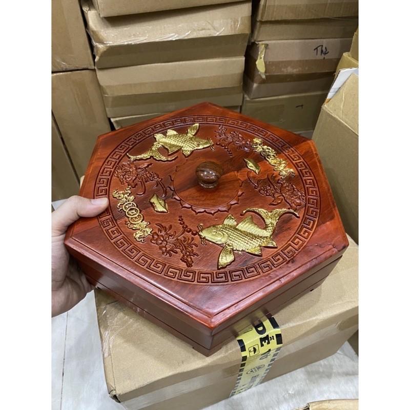 Khay Mứt nhựa giả gỗ phúc Lộc thọ vàng