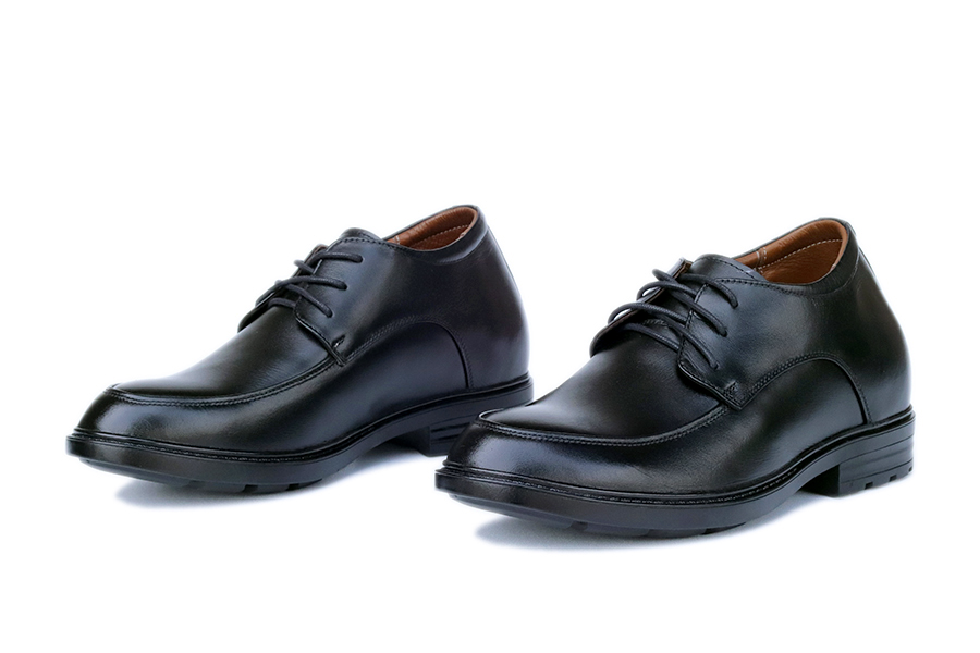 Giày Cao Nam T&TRA Tăng Cao 8Cm- T81 Đen Cột Dây- Chất Liệu Da Bò Cao Cấp, Đế Cao Su Đúc, Phần Tăng Cao Ẩn Bên Trong
