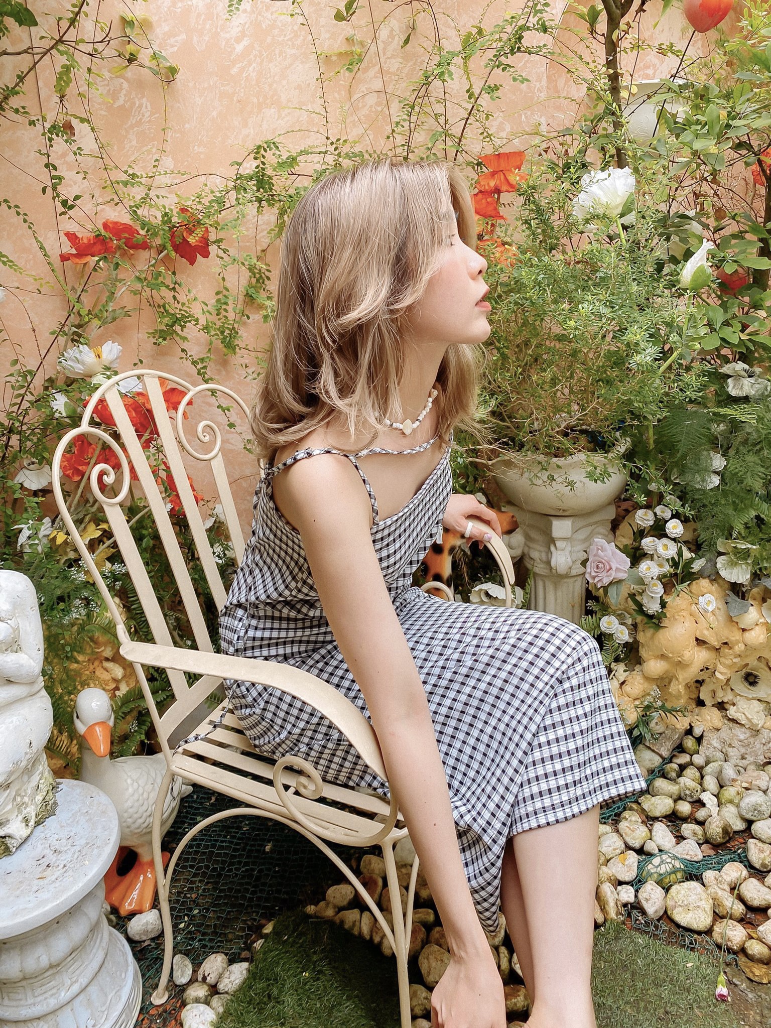 Đầm dài 2 dây caro Wand Dress Gem Clothing SP060603