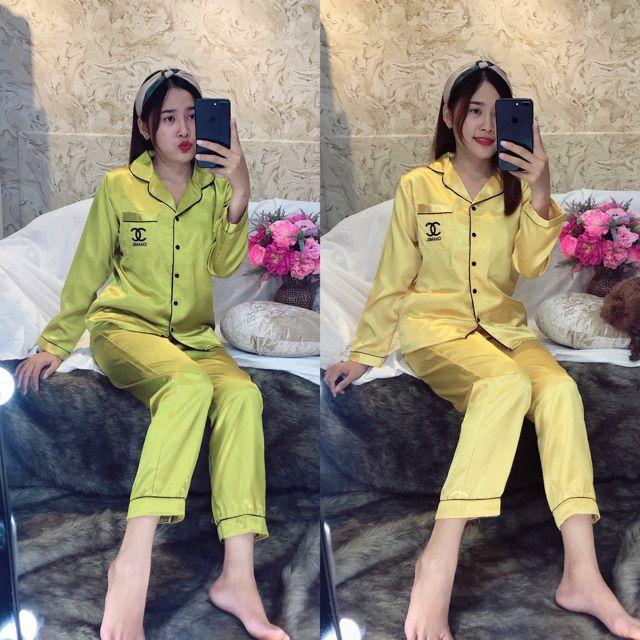 Bộ Pijama lụa mịn tay dài quần dài siêu sang